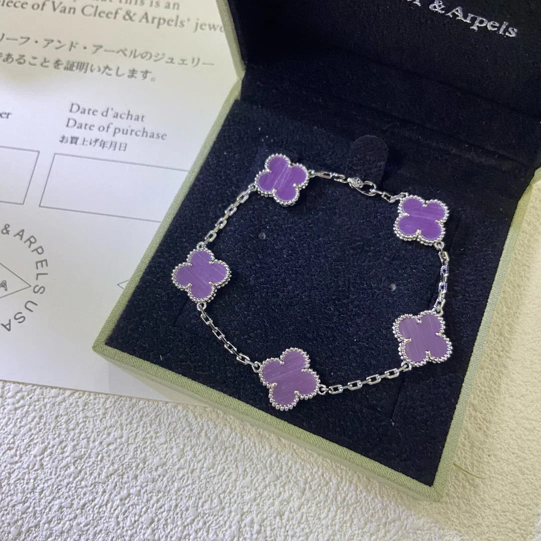 [⭐JeweliWhal] CLOVER 5 MOTIF VIOLET BRACELET COLLECTION