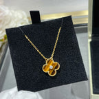 [⭐JeweliWhal]CLOVER 15MM DIAMOND AND YELLOW TIGER'S EYE AGATE necklace