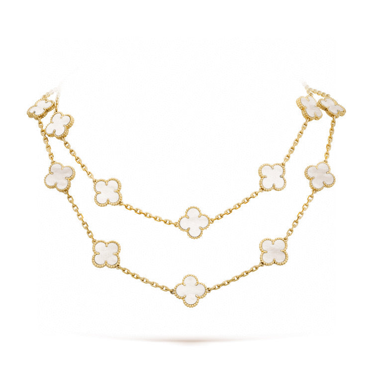 [⭐JeweliWhal]CLOVER 20 MOTIFS WHITE MOP NECKLACE