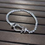 [⭐JeweliWhal]FORCE  LARGE HORSESHOE FULL DIAMOND TENNIS BRACELET