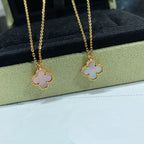 [⭐JeweliWhal]クローバー 15mm ピンク マザーオブパール シングルフラワーネックレス