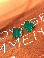 [⭐JeweliWhal] CLOVER LARGE (20mm) 1 MOTIFS GREENER MOP STUD EARRINGS