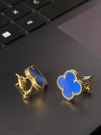[⭐JeweliWhal] CLOVER LARGE (20mm) 1 MOTIFS BLUE MOP STUD EARRINGS