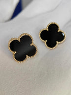 [⭐JeweliWhal]CLOVER 20MM BLACK MOP EARRINGS
