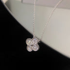 [⭐JeweliWhal]クローバー 15mm ダイヤモンド シングルフラワーネックレス