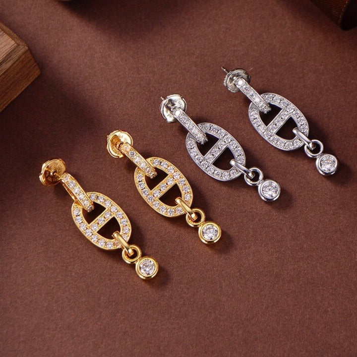 [⭐JeweliWhal]HM CHAINE DIAMOND EARRINGS