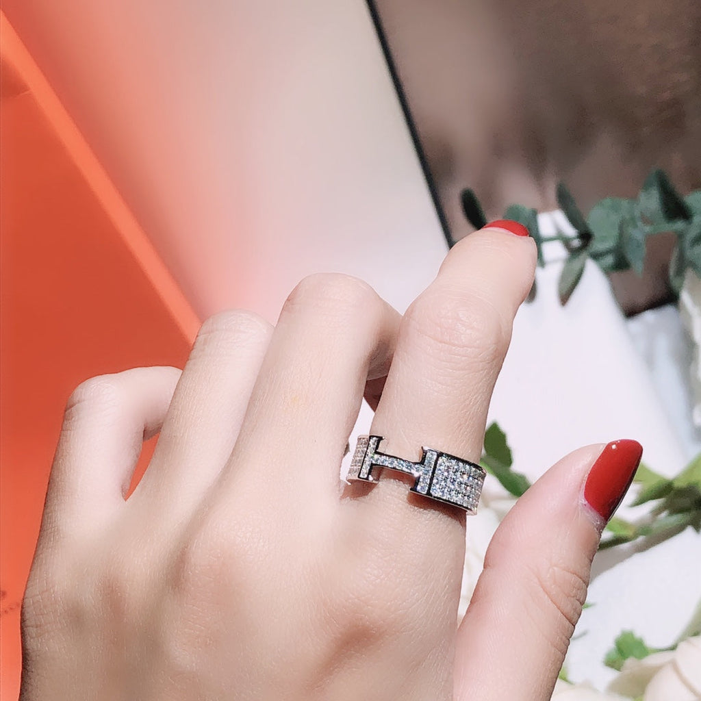 [⭐JeweliWhal]Hリング フルダイヤモンド