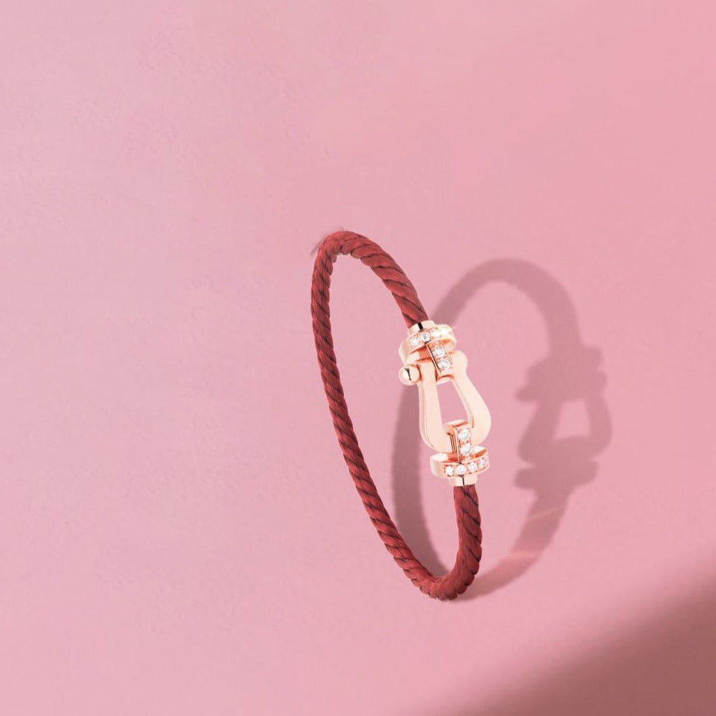 [⭐JeweliWhal]FORCE 10 HALF DIAMOND PINK GOLD RED CORDERI LARGE AND MEDIUM MODEL