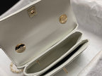 CC TRENDY 20CM WHITE LAMBSKIN GOLD HARDWARE