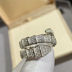 [⭐JeweliWhal]SERPENTI DOUBLE RING SILVER DIAMOND PAVED