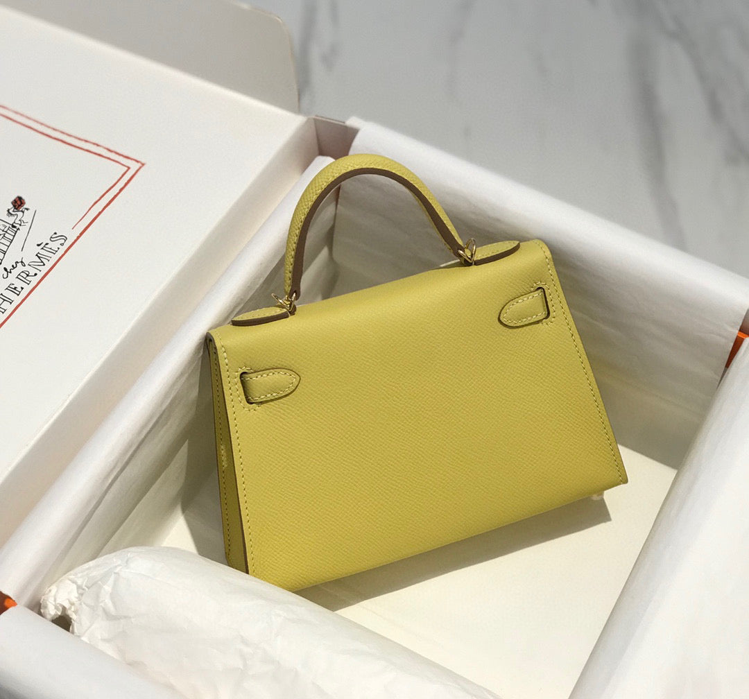 HM ケリー ミニ 20 イエロー エプソム ゴールド ハードウェア