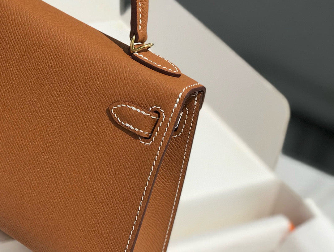 HM ケリー ミニ 20 ゴールデンブラウン エプソムゴールドハードウェア