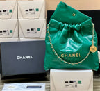 CC HOBO BAG 37 GREEN LAMBSKIN GOLD HARDWARE