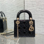 MINI 17 LADY BAG IN BLACK PATENT CALFSKIN
