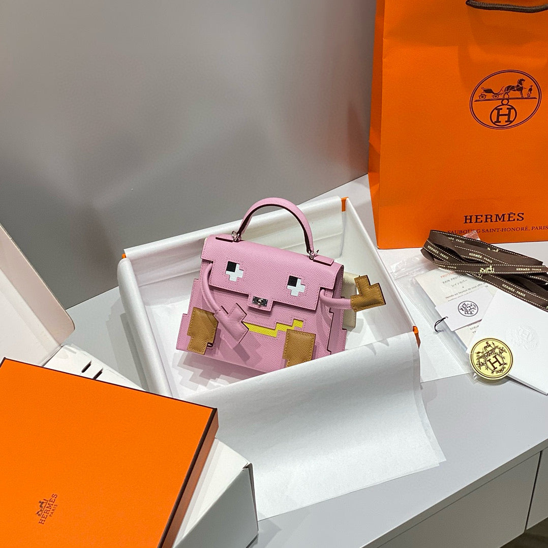 ケリードール ピクト ミニ 18 ピンク ミックスブラウン カーフスキン