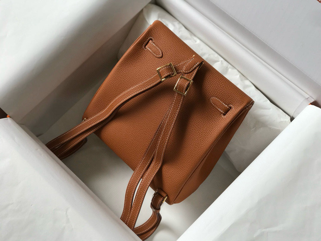 ケリーアド 22 トーゴ バックパック（ブラウンカーフスキン、ゴールド金具）