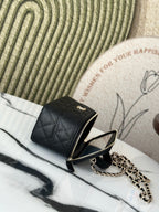 VANITY 17 キャビア ハンドル付き ブラックカーフスキン ゴールド金具