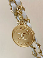 CC ホーボーバッグ 37 ホワイト CC ブラック ラムスキン ゴールド金具