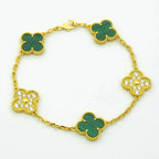 [⭐JeweliWhal] CLOVER 5 MOTIF MALACHITE BRACELET COLLECTION
