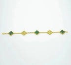 [⭐JeweliWhal] CLOVER 5 MOTIF MALACHITE BRACELET COLLECTION