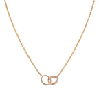 [⭐JeweliWhal]LOVE NECKLACE DOUBLE RING PINK GOLD