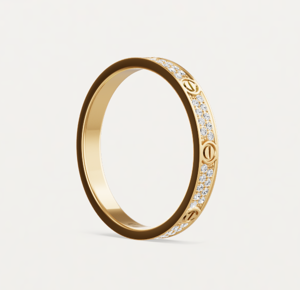 [⭐JeweliWhal]LOVE RING 2.6mm幅 フルダイヤモンドリング ゴールド