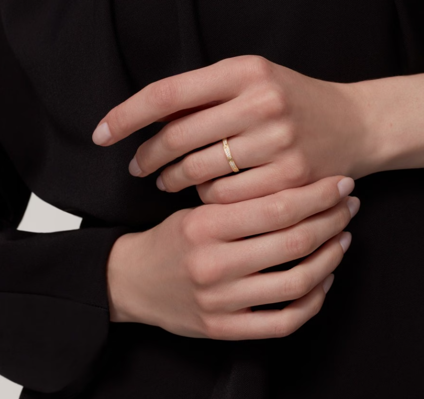 [⭐JeweliWhal]LOVE RING 2.6mm幅 フルダイヤモンドリング ゴールド