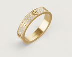 [⭐JeweliWhal]LOVE RING 4mm-wide full-diamond ring GOLD