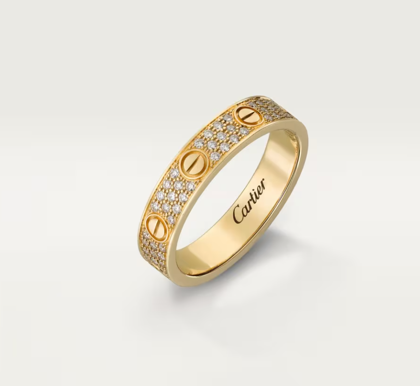 [⭐JeweliWhal]LOVE RING 4mm幅 フルダイヤモンドリング ゴールド