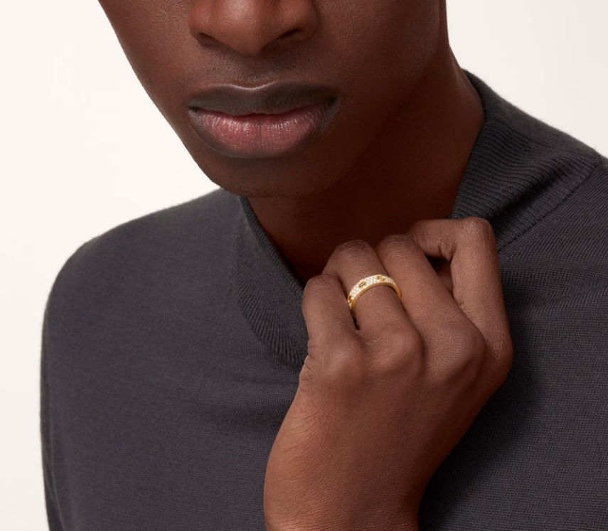 [⭐JeweliWhal]LOVE RING 4mm幅 フルダイヤモンドリング ゴールド