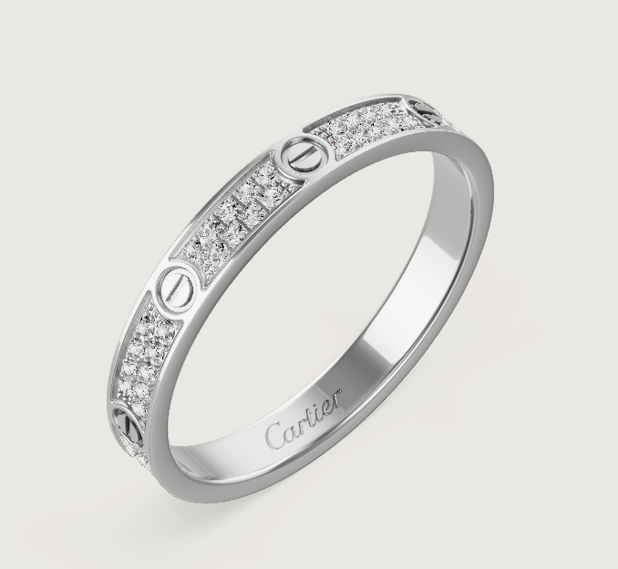 [⭐JeweliWhal]LOVE RING 2.6mm幅 フルダイヤモンドリング シルバー