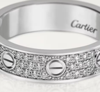 [⭐JeweliWhal]LOVE RING 4mm-wide full-diamond ring silver