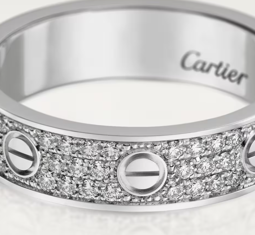 [⭐JeweliWhal]LOVE RING 4mm幅 フルダイヤモンドリング シルバー