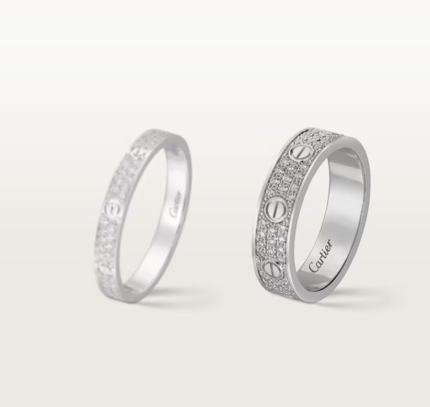 [⭐JeweliWhal]LOVE RING 4mm-wide full-diamond ring silver