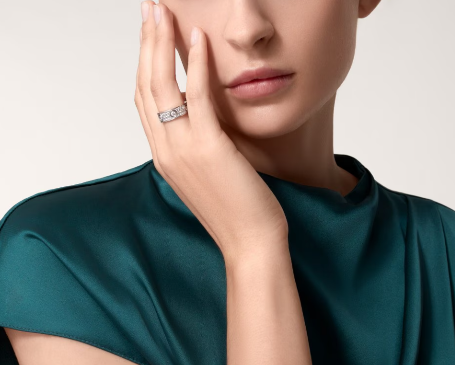 [⭐JeweliWhal]ラブリング 6.5mm フルダイヤモンド 6つのメジャーダイヤモンド シルバー