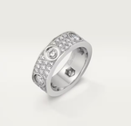 [⭐JeweliWhal]LOVE RING 6.5MM Full Diamond, 6 Major Diamonds Silver