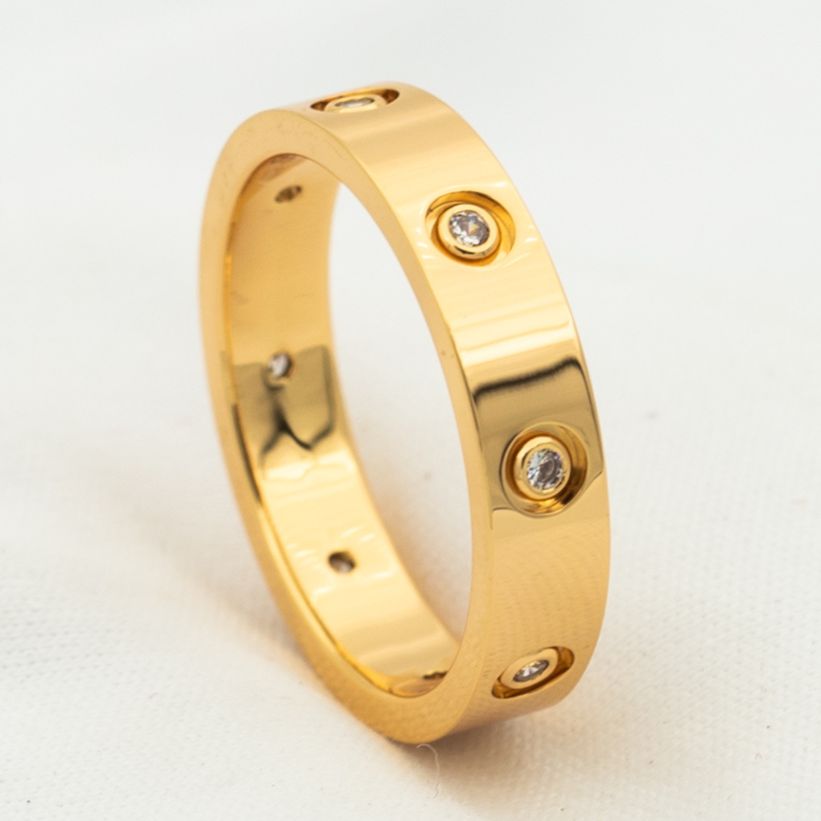 [⭐JeweliWhal]ラブリング 3.6mm 8ダイヤモンド