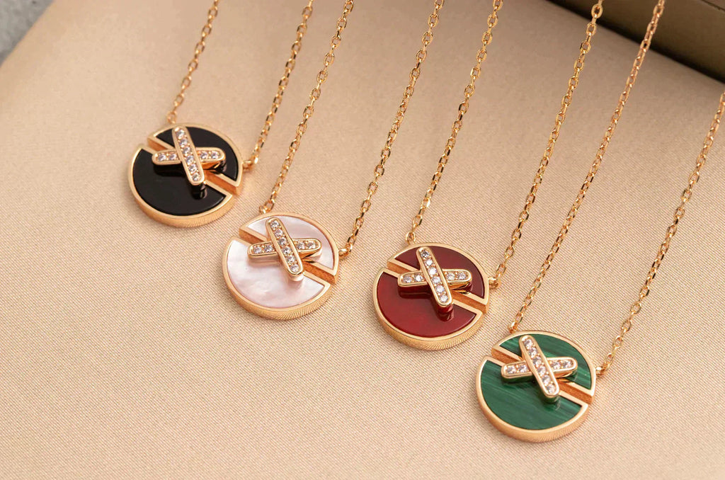 [⭐JeweliWhal]JEUX DE ROSE GOLD DIAMOND NECKLACE