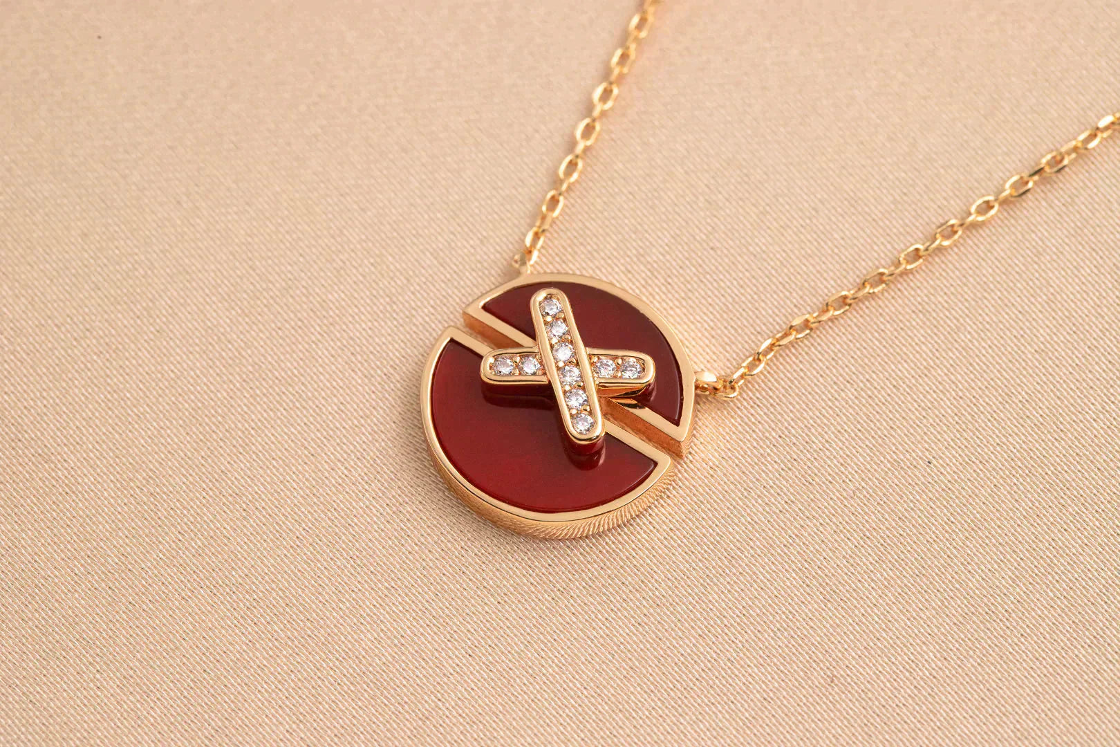 [⭐JeweliWhal]JEUX DE ROSE GOLD DIAMOND NECKLACE