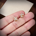 [⭐JeweliWhal]JEUX DE GOLD DIAMOND EARRINGS