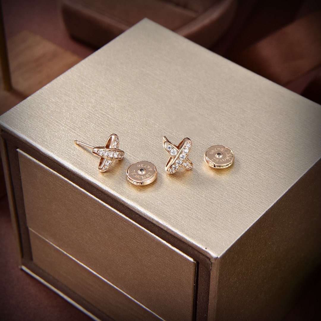 [⭐JeweliWhal]JEUX DE GOLD DIAMOND EARRINGS