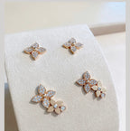 [⭐JeweliWhal]STAR BLOSSOM STUD EARRINGS PINK GOLD DIAMONDS