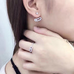 [⭐JeweliWhal]MOVE UNO SILVER DIAMOND EARRINGS