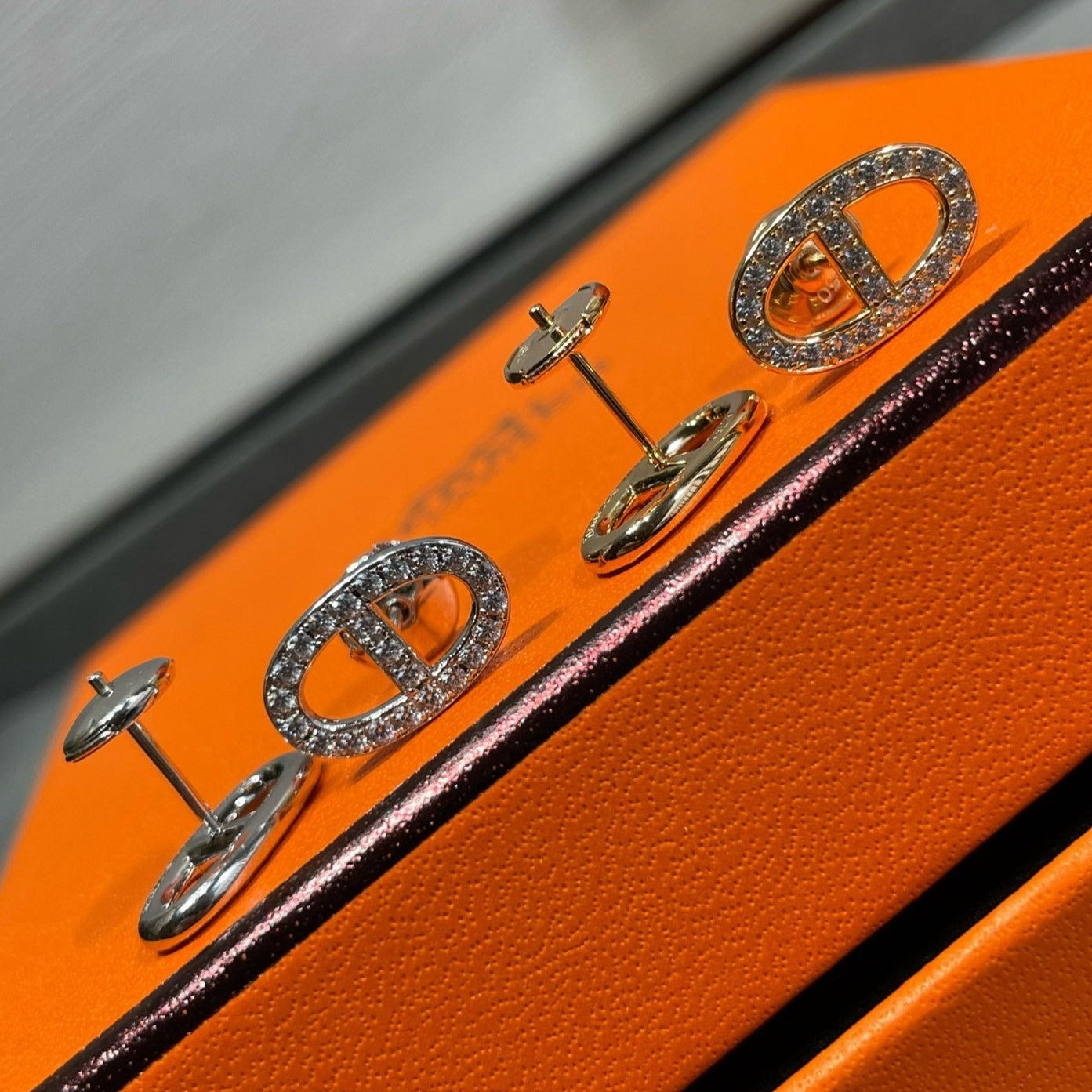 [⭐JeweliWhal]HM フルダイヤモンド ピッグノーズ スタッドピアス