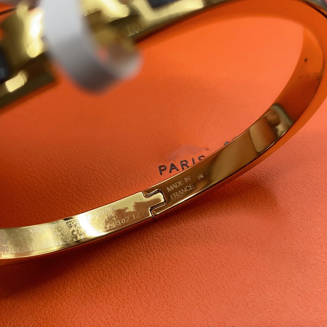 [⭐JeweliWhal]クラシック HM クリック ブラック 8mm エナメルブレスレット