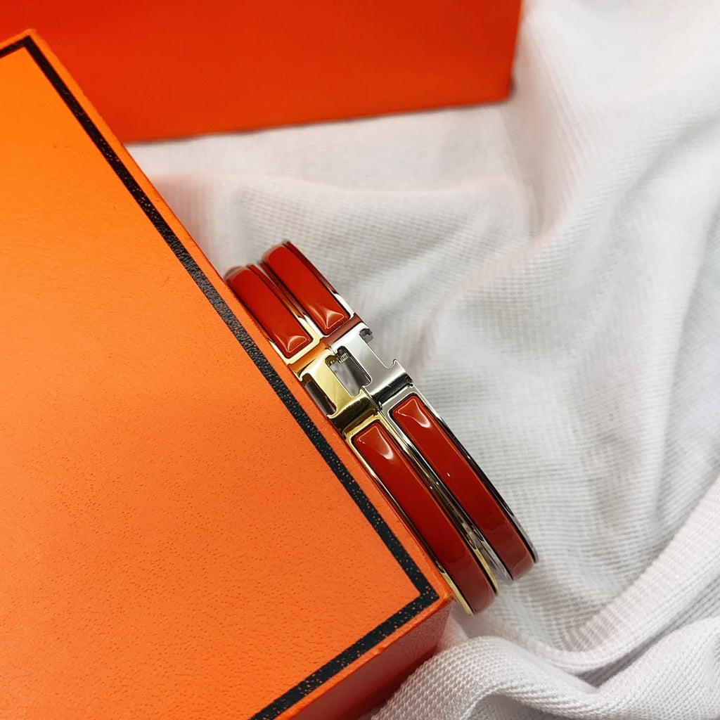 [⭐JeweliWhal]クラシック HM クリック レッド 8mm エナメルブレスレット