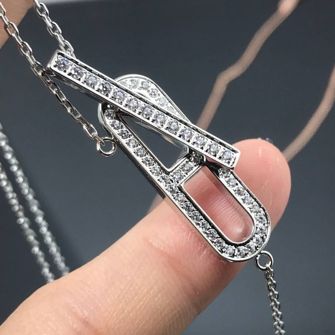 [⭐JeweliWhal]HMネックレス プラチナ ローズゴールド ダイヤモンド