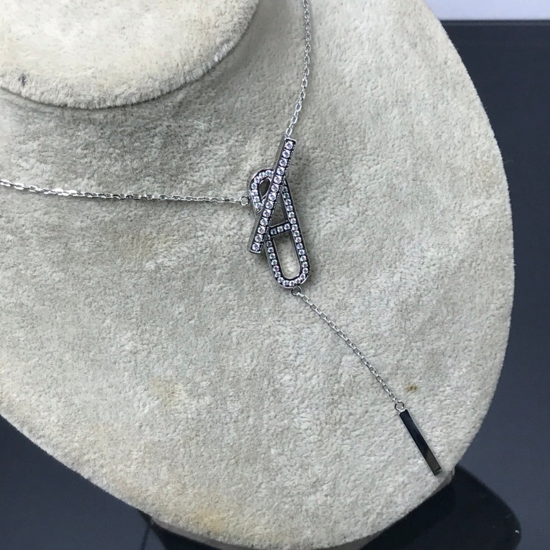 [⭐JeweliWhal]HMネックレス プラチナ ローズゴールド ダイヤモンド