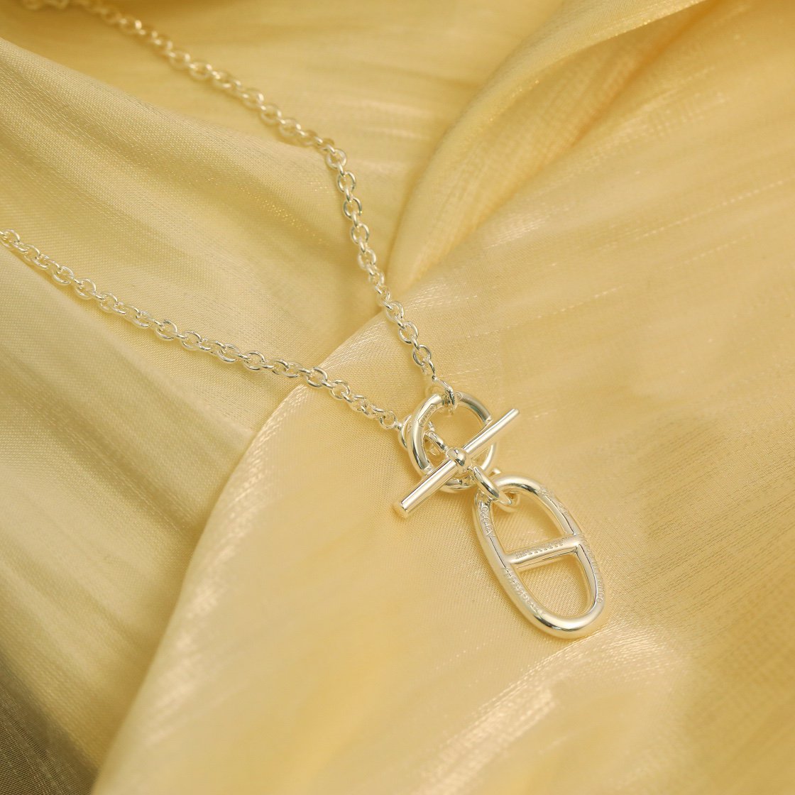 [⭐JeweliWhal]HM CHAINE D'ANCRE PENDANT NECKLACE STERLING SILVER