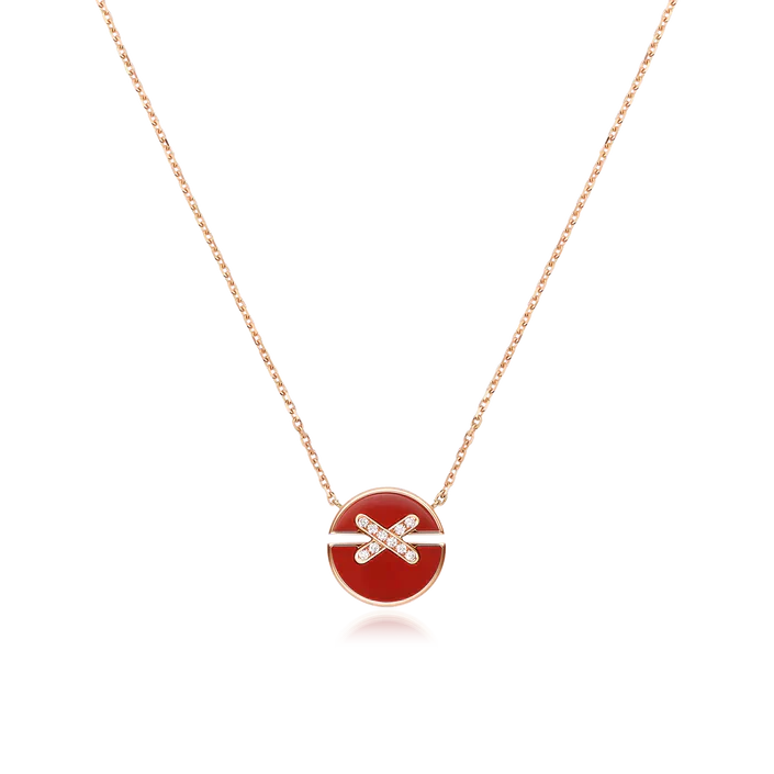[⭐JeweliWhal]JEUX DE ROSE GOLD DIAMOND NECKLACE